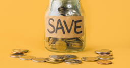 Jar labeled 'save' filled with coins, representing affordable options for Medications Canada Jar labeled 'save' filled with coins, representing affordable options for Medications Canada